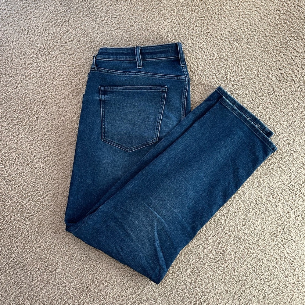 Straight dark wash jeans!
